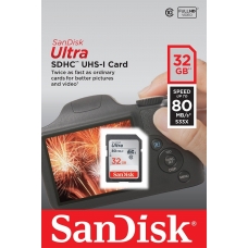Карта памяти SDHC 32GB  Sandisk Class 10 Ultra UHS-I  80MB/s